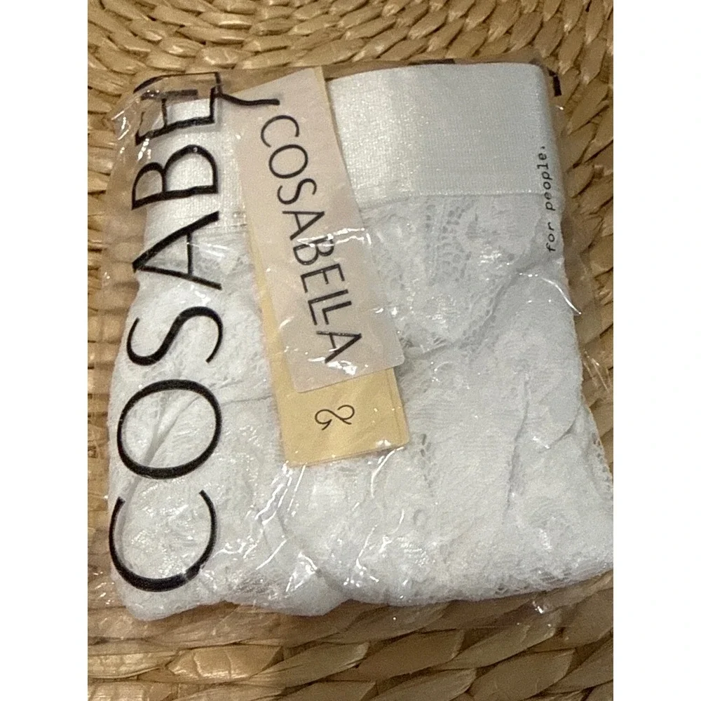 Cosabella White Premium Floral Lace Men's Jock Strap Size M  NWT